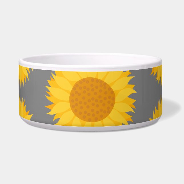 Sonnenblume-Muster. Gelb und Grau Napf (Vorderseite)