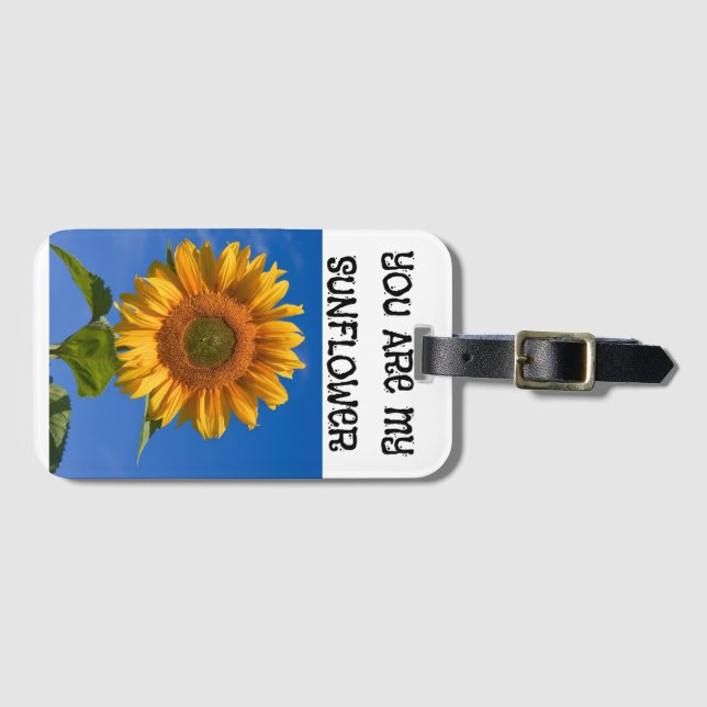 Sonnenblume - Niedlich & stilvoll Öko Frie Gepäckanhänger (Vorderseite (Horizontal))