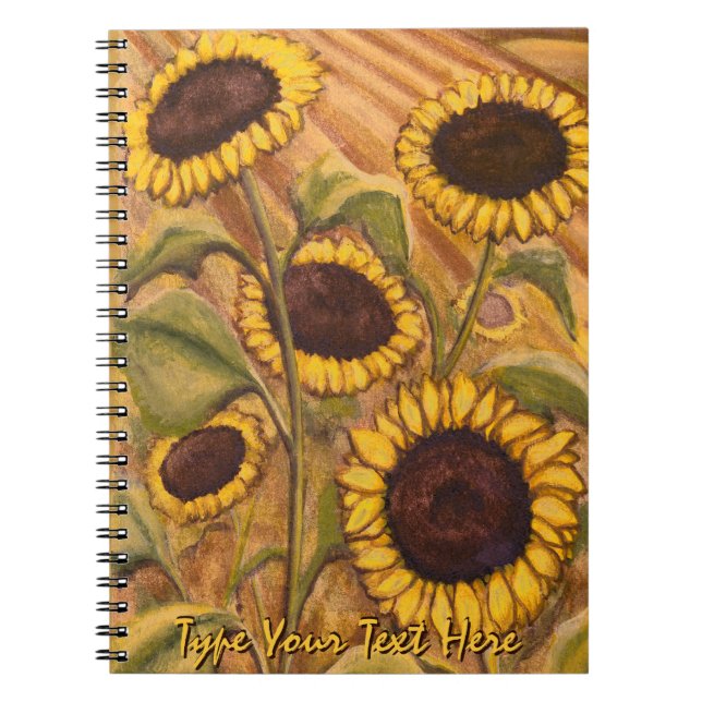 Sonnenblume-Notizbuch-kundenspezifisches Notizblock (Vorderseite)
