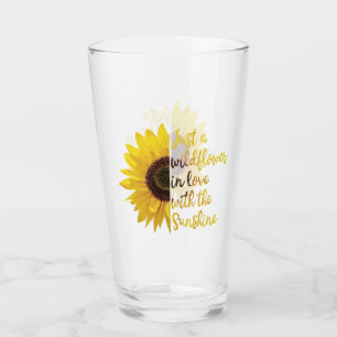 Sonnenblume "Nur eine Wildblume in der Liebe..." Glas