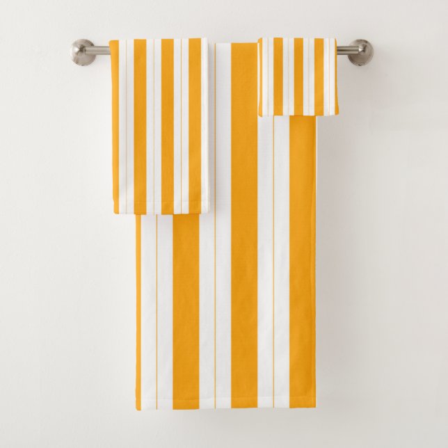 Sonnenblume Orange Gelb Streifen Badhandtuch Set (Insitu)