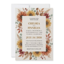 Sonnenblume Outdoor Chic Herbst Einladungen