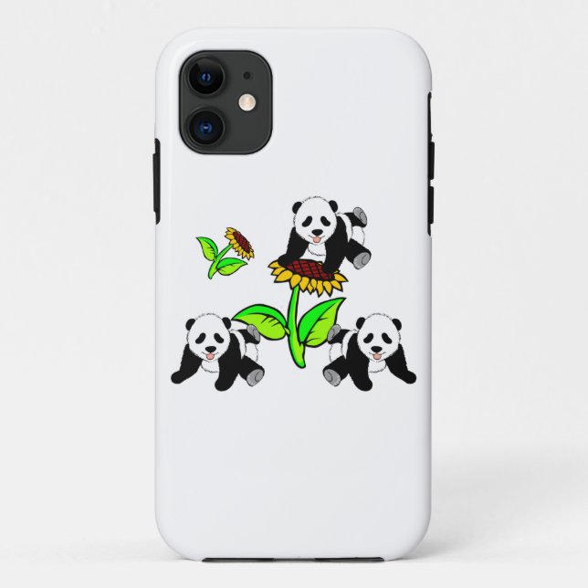 Sonnenblume-Pandas Case-Mate iPhone Hülle (Rückseite)
