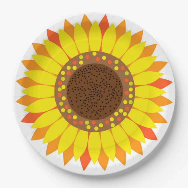 Sonnenblume Pappteller (Vorderseite)