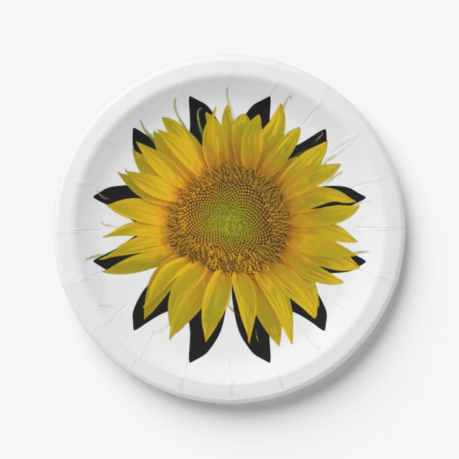 Sonnenblume Pappteller (Vorderseite)