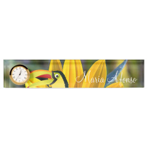 Sonnenblume Parrot Desk Namplate Namensplakette