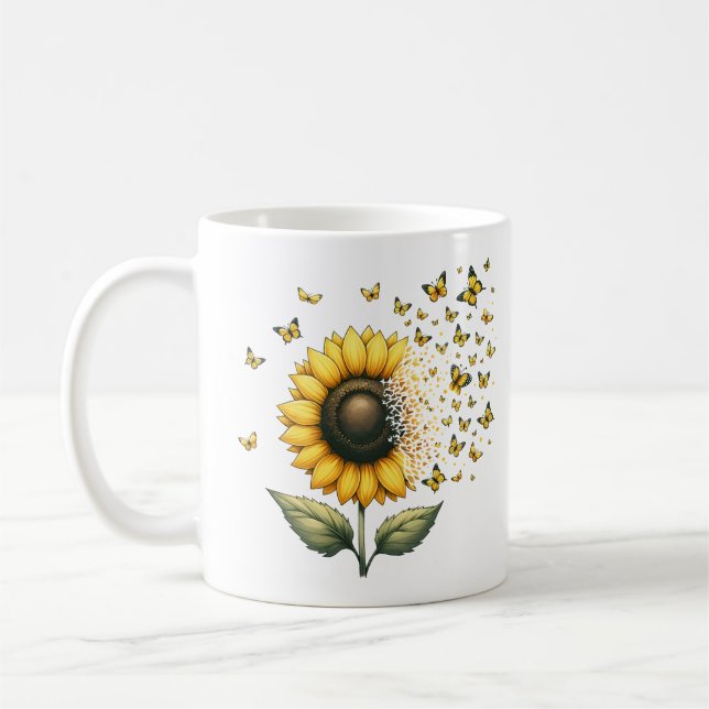 Sonnenblume Personalisiert Kaffeetasse (Links)