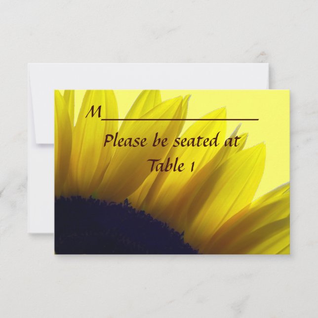 Sonnenblume Personalisierte Hochzeitsplatz Verlobu Einladung (Vorderseite)