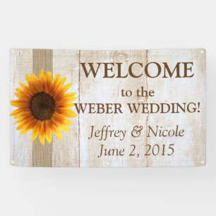 Sonnenblume Personalisiertes Hochzeitsbanner Banner