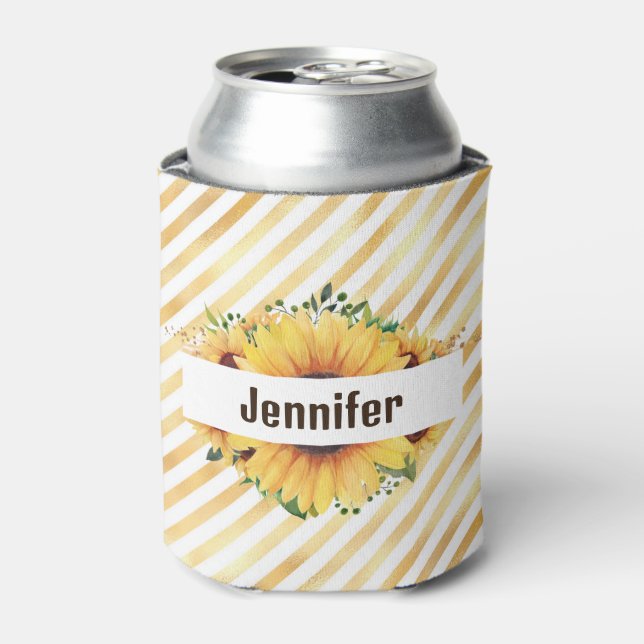 Sonnenblume Personalize Name Tall Dosenkühler (Kanne Vorderseite)