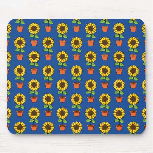 Sonnenblume Pflanze in einem Pot-Muster Mousepad (Vorne)
