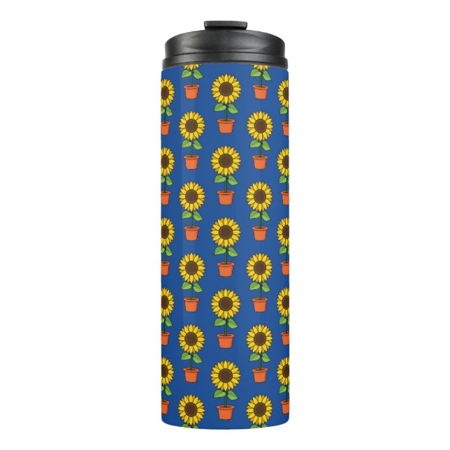 Sonnenblume Pflanze in einem Pot-Muster Thermosbecher (Vorderseite)