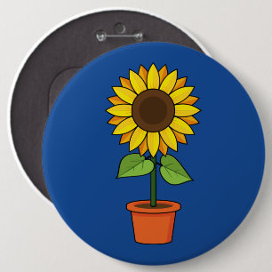 Sonnenblume Pflanze in einem Topf Button