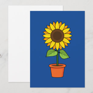 Sonnenblume Pflanze in einem Topf Feiertagskarte