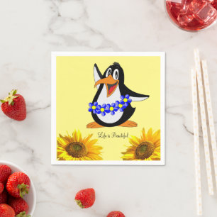 Sonnenblume Pinguin Papier Napkins Serviette