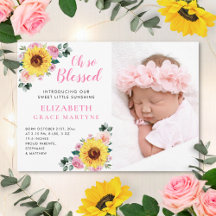 Sonnenblume Pink Floral Baby Girl Birth