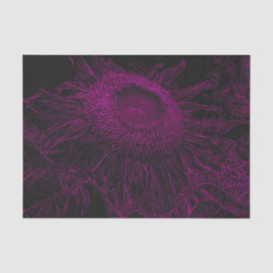 Sonnenblume Pink Schwarze Blumige Kunst Decoupage Seidenpapier