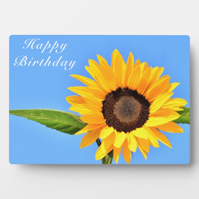 Sonnenblume Plaque Geburtstagsgeschenk Fotoplatte (Vorderseite)