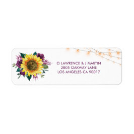 Sonnenblume Plum Lila Rose Lights Hochzeitadresse