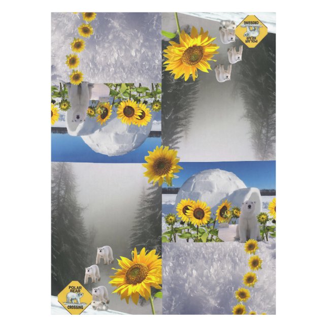 Sonnenblume Polar Bear Bloral Tableclout Tischdecke (Vorderseite)