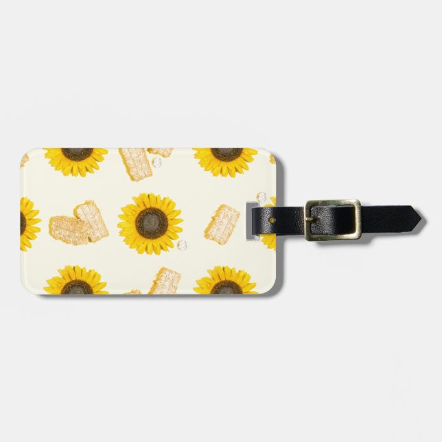 Sonnenblume Power Gepäckanhänger (Vorderseite horizontal)