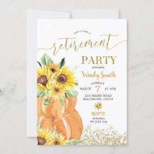 Sonnenblume Pumpkin Fall Pensionierung Party Einla Einladung