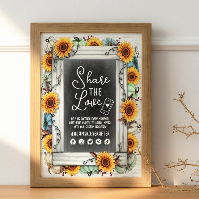 Sonnenblume Pumpkin Hochzeit im Herbst Hashtag Fot Poster (Von Creator hochgeladen)