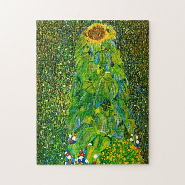 Sonnenblume-Puzzlespiel Gustav Klimt (Vertikal)