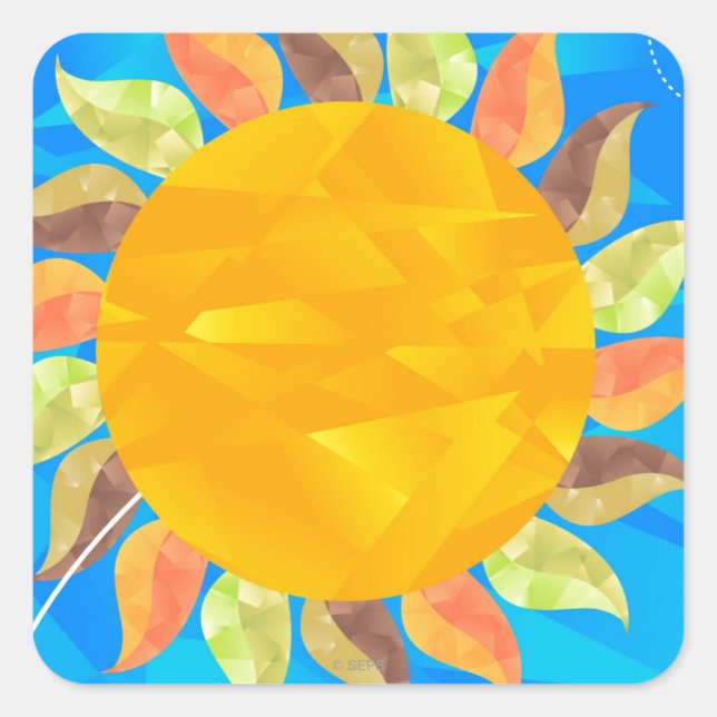 Sonnenblume Quadratischer Aufkleber (Vorderseite)