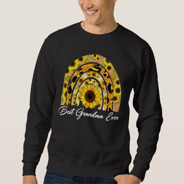 Sonnenblume Regenbogen Beste Grandma je Blütenmutt Sweatshirt (Vorderseite)