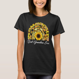 Sonnenblume Regenbogen Beste Grandma je Blütenmutt T-Shirt
