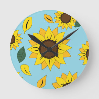 Sonnenblume Reign Clock Runde Wanduhr