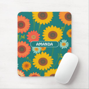 Sonnenblume Retro farbenfrohe Personalisierte Must Mousepad