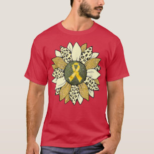 Sonnenblume Ribbon Leopard Kinderkrebs Auszeichnun T-Shirt