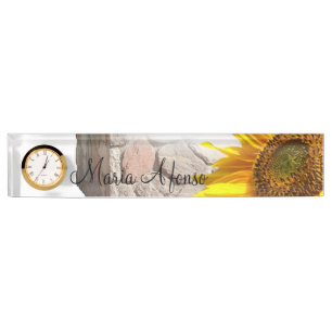 Sonnenblume Rock Desk Namplate Namensplakette