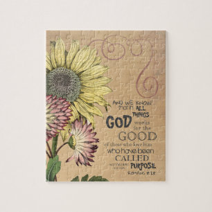 Sonnenblume Römer 8:28 Bibelvers