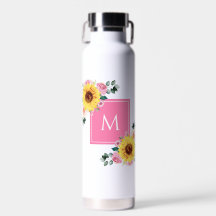 Sonnenblume Rosa Botanische Wasserfarbe Mit Monogr