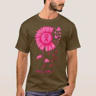 Sonnenblume Rosa Ribbon Brustkrebs Bewusstseinswar T-Shirt