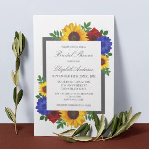 Sonnenblume Rose Herbst Floral Brautparty Einladung