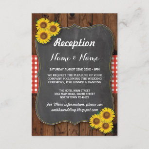 Sonnenblume-rote rustikale begleitkarte