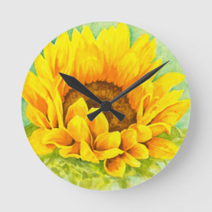 Sonnenblume Runde Wanduhr