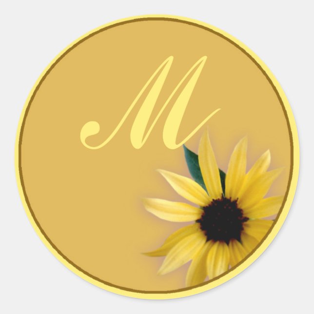 Sonnenblume Runder Aufkleber (Vorderseite)