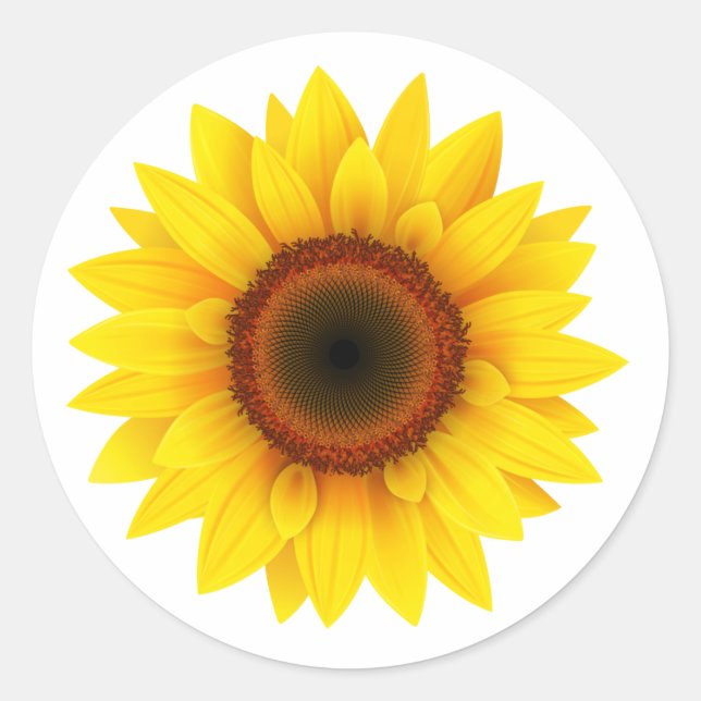 Sonnenblume Runder Aufkleber (Vorderseite)