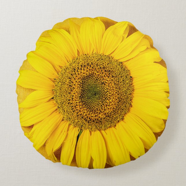 Sonnenblume Rundes Kissen (Vorderseite)