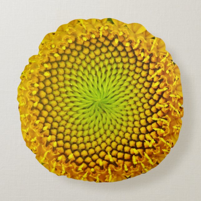 Sonnenblume Rundes Kissen (Vorderseite)