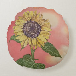 Sonnenblume Rundes Kissen