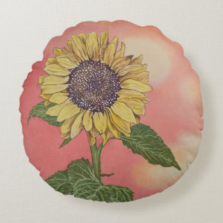 Sonnenblume Rundes Kissen
