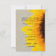 Sonnenblume Rustic Wedding RSVP Card