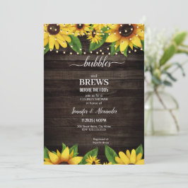 Sonnenblume Rustic Wood String Engagement Party Einladung