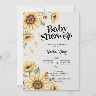 Sonnenblume Rustikale Babydusche Einladung